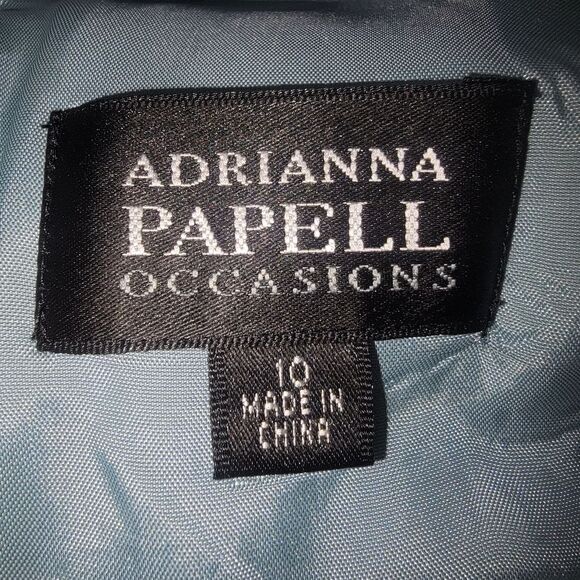 Adrianna Papell Sleeveless Grecian Style V-Neck Silk Dress Size 10 - Picture 8 of 10